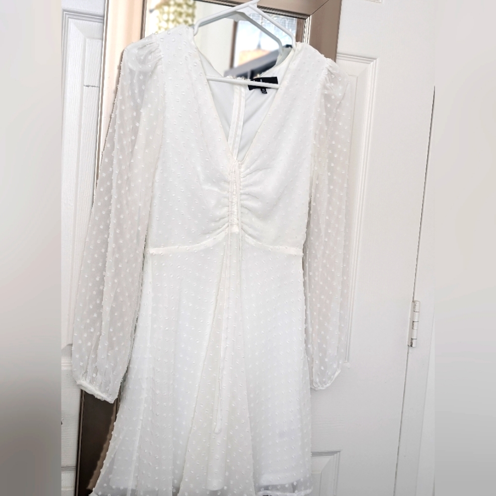 Lulus White Polka Dot Dress Size XS